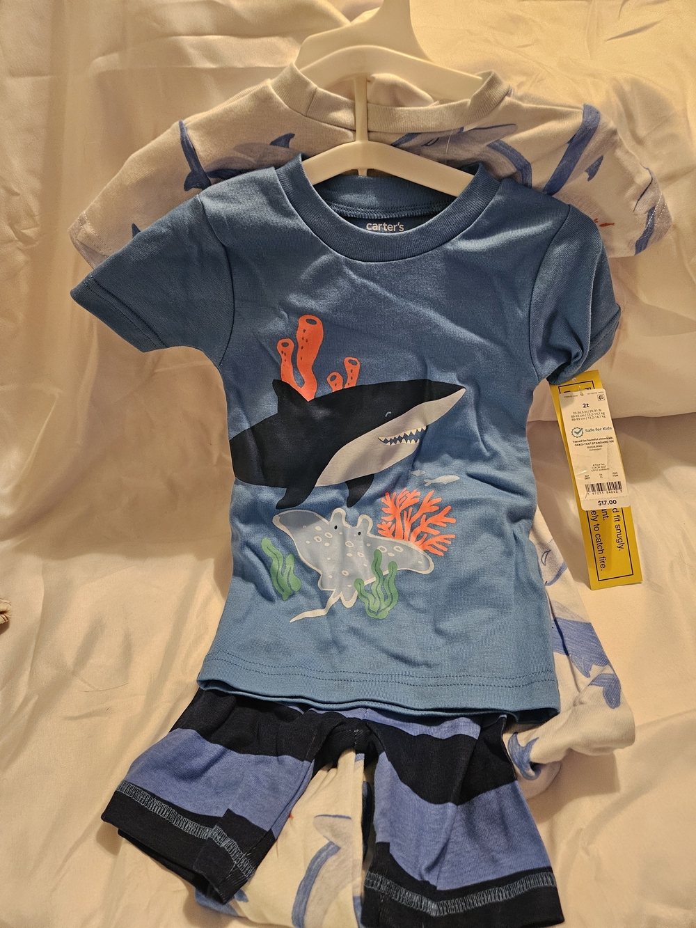 Carter's Blue Shark Graphic Toddler Pajama Set